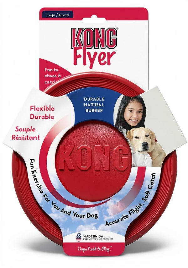 Kong Rubber Flyer Large Dog Flying Discs Red 2 Pack-1