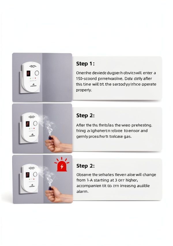 Firlarm Gas Detector Modern White Home Safety Alarm-6