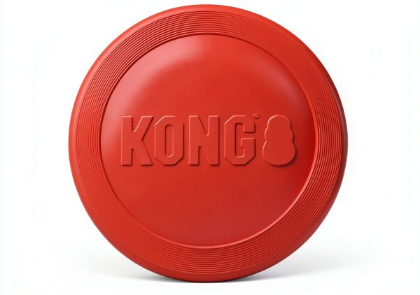 Kong Rubber Flyer Large Dog Flying Discs Red 2 Pack-0