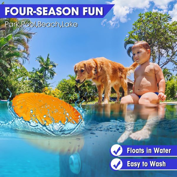 TANOFALO Dog Flying Disc TPR Soft Rubber Floating Water Toy-3