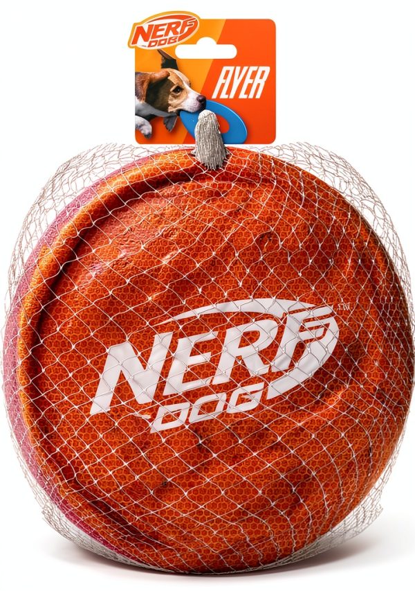 Nerf Dog Nylon Flyer 9in Orange Red Visibility-0
