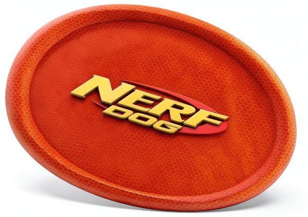 Nerf Dog Nylon Flyer 9in Orange Red Visibility-5